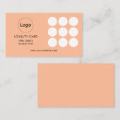 Visite Carte de fidélité simple Peach Logo (Devant / Derrière)