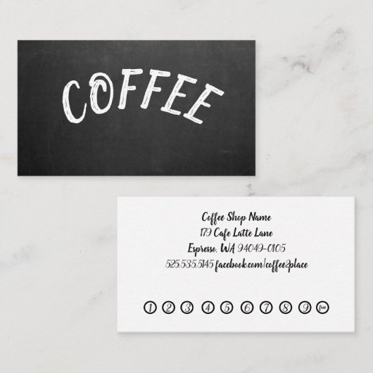 Visite Carte de fidélité simple Proffesional Coffee Shop (Devant / Derrière)