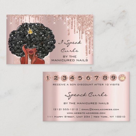 Visite Carte de fidélité Tarjeta De Visita 10 Punch Coiff (Devant / Derrière)