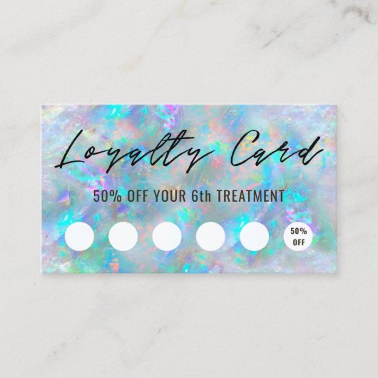 Visite carte de fidélité texture opale (Devant)