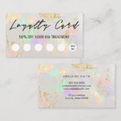 Visite carte de fidélité texture opale blanche (Devant / Derrière)