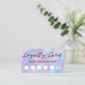 Visite carte de fidélité texture violet d'opale (Debout devant)