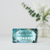 Visite Carte de fidélité turquoise Agate Faux Pearlescent (Debout devant)