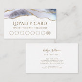 Visite Carte de fidélité White Blue Agate (Devant / Derrière)