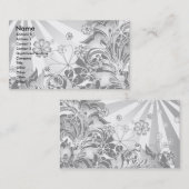 Visite carte de fleurs monochromes (Devant / Derrière)