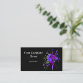 Visite carte de fleurs violettes (Debout devant)