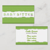 Visite Carte de garde d'enfants et de garde d'enfants en  (Devant / Derrière)