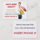 Visite Carte de grésillement - ayez besoin de plus (Devant / Derrière)