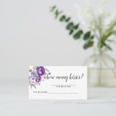 Visite Carte de jeu Combien de baisers Fleurs Violettes (Debout devant)
