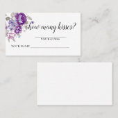 Visite Carte de jeu Combien de baisers Fleurs Violettes (Devant / Derrière)