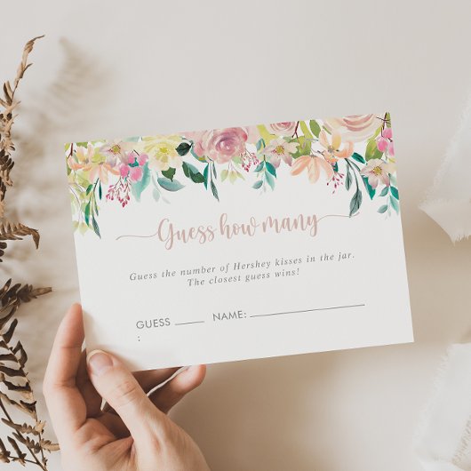 Visite Carte de jeu Floral Rose Gold Devinez combien