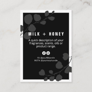 Visite Carte de la liste des produits en noir et gris de