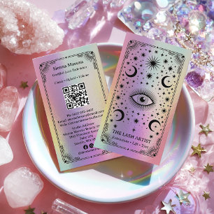 Visite Carte de lash artist Tarot Céleste Rétro Holograph