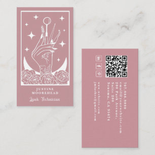 Visite Carte de lash tech Mystic Rose Tarot