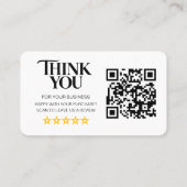Visite Carte de lien de révision de code QR de critiques (Dos)