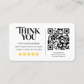 Visite Carte de lien de révision de code QR de critiques (Dos)