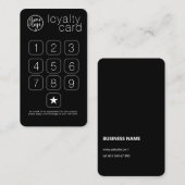 VISITE CARTE DE LOYAUTÉ CLASSIQUE MINIMALE NOIR (Devant / Derrière)