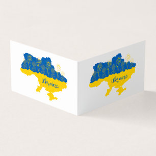 Visite Carte de l'Ukraine avec tournesol et drapeau ukrai