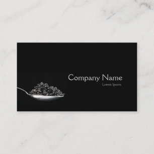 Visite Carte de luxe de nourriture de cuillère noire de