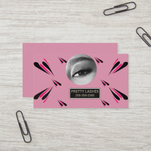 Visite Carte de maquillage dorée pour extension de cils p