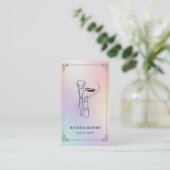 Visite Carte de maquilleuse holographique avec code QR (Debout devant)