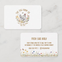 Carte de Marché des Producteurs Aquarelle Poule Gr