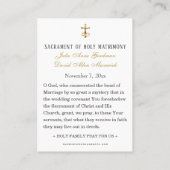 Visite Carte de mariage catholique bleue florale Monstran (Dos)