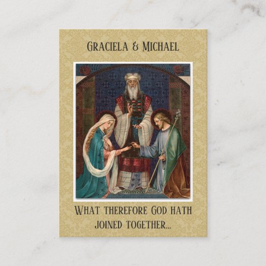 Visite Carte de mariage catholique Sainte Vierge Marie Jo (Devant)