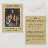 Visite Carte de mariage catholique Sainte Vierge Marie Jo (Devant / Derrière)