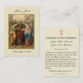 Visite Carte de mariage catholique traditionnelle Sainte (Devant / Derrière)