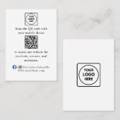 Visite Carte de menu de branding d'entreprise avec code Q (Devant / Derrière)