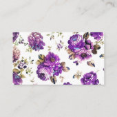 Visite Carte de message de Bouquet à fleurs violettes mod (Dos)