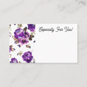 Visite Carte de message de Bouquet à fleurs violettes mod
