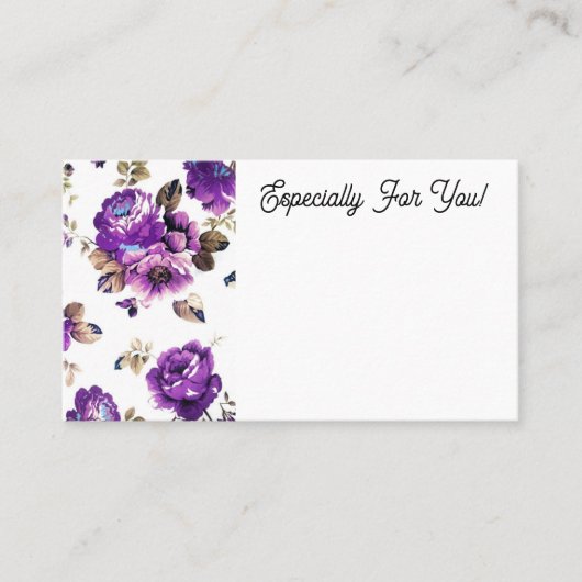 Visite Carte de message de Bouquet à fleurs violettes mod (Devant)