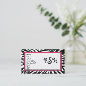 Visite Carte de monogramme de zèbre (Debout devant)