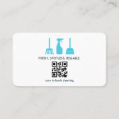 Visite Carte de nettoyage de maison code QR bleu (Dos)