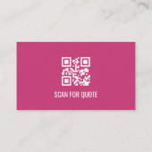 Visite Carte de nettoyage de maison rose noir Code QR (Dos)