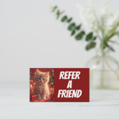 VISITE CARTE DE NOËL CHAT POUR RECOMMENDER UN AMI (Debout devant)
