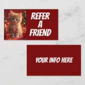 VISITE CARTE DE NOËL CHAT POUR RECOMMENDER UN AMI (Devant / Derrière)