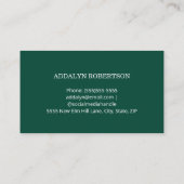 Visite Carte de nom de diplômé Photo Vert Blanc 2  (Dos)