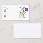 Visite Carte de nom de la fleur de lapin de dessin mignon (Devant / Derrière)