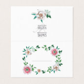Visite Carte de nom de l'invité Fleurs peintes à la main (Extérieur déplié)