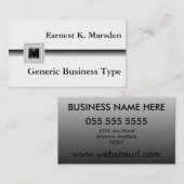 Visite Carte de nom de monogramme générique gris (Devant / Derrière)