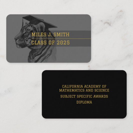 Visite Carte de nom du diplômé (Devant / Derrière)