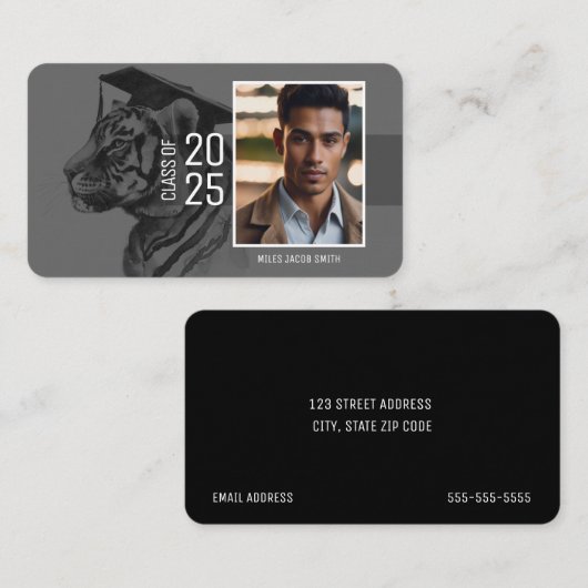 Visite Carte de nom du diplômé (Devant / Derrière)