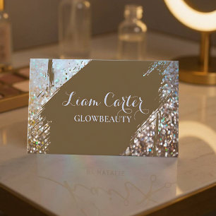 Visite Carte de nom personnalisée avec pinceau holographi
