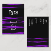 Visite Carte de nom personnel de profil violet (Devant / Derrière)