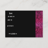 Visite Carte de nom personnelle de profil Noir Crackle Ro (Dos)