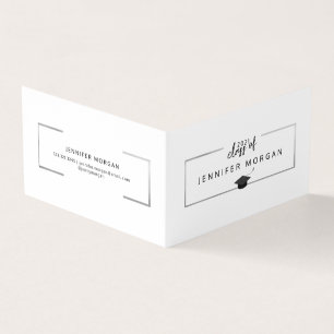 Visite Carte de nom pliée élégante Argent