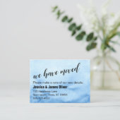 Visite Carte de notification « Aquarelle ombrée bleue » (Debout devant)